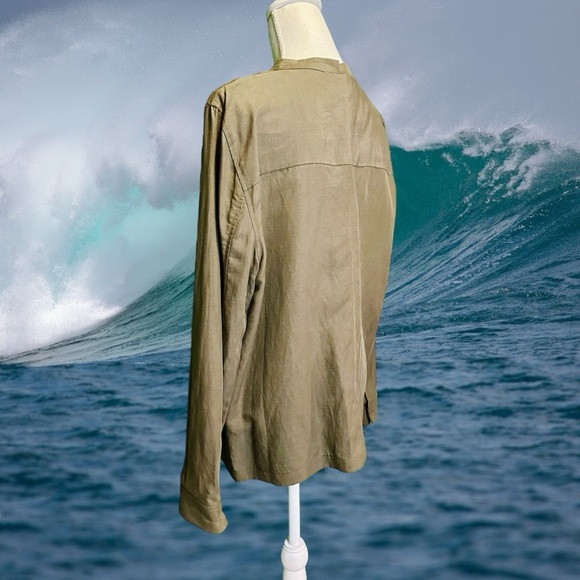 NWT Kobi Halperin ‘Starla’ Snap Up Jacket in Olive Green Linen-Blend Size XL - Picture 7 of 13